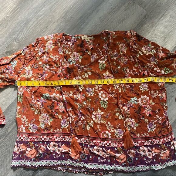 Farmers Market By One World Floral Blouse Boho 3X Plus - Picture 7 of 8